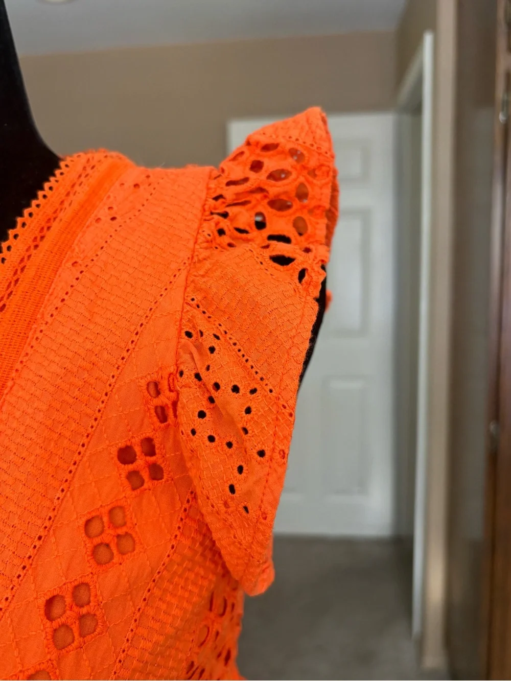 J Crew Women's Orange Eyelet Wrap Dress size 4